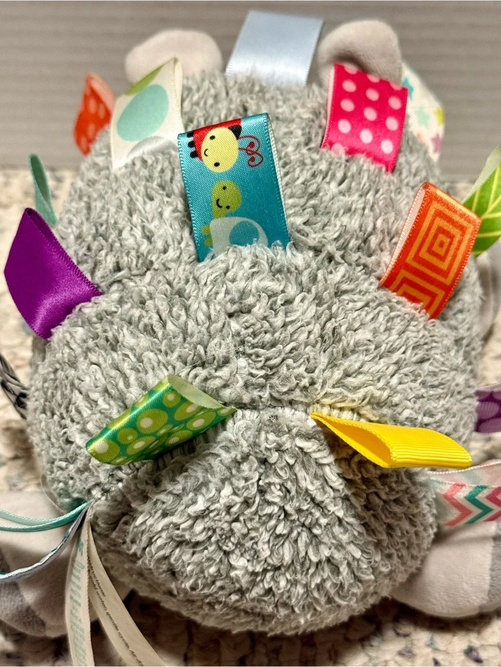 Mary Meyer Taggies Signature Collection Grey Hedgehog Sensory Plush